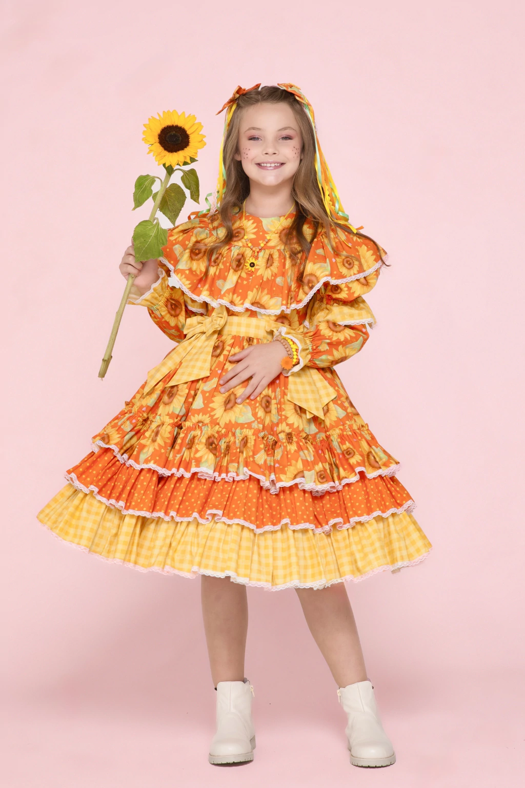 Vestido Junino Rainha dos Girassóis - Luxo