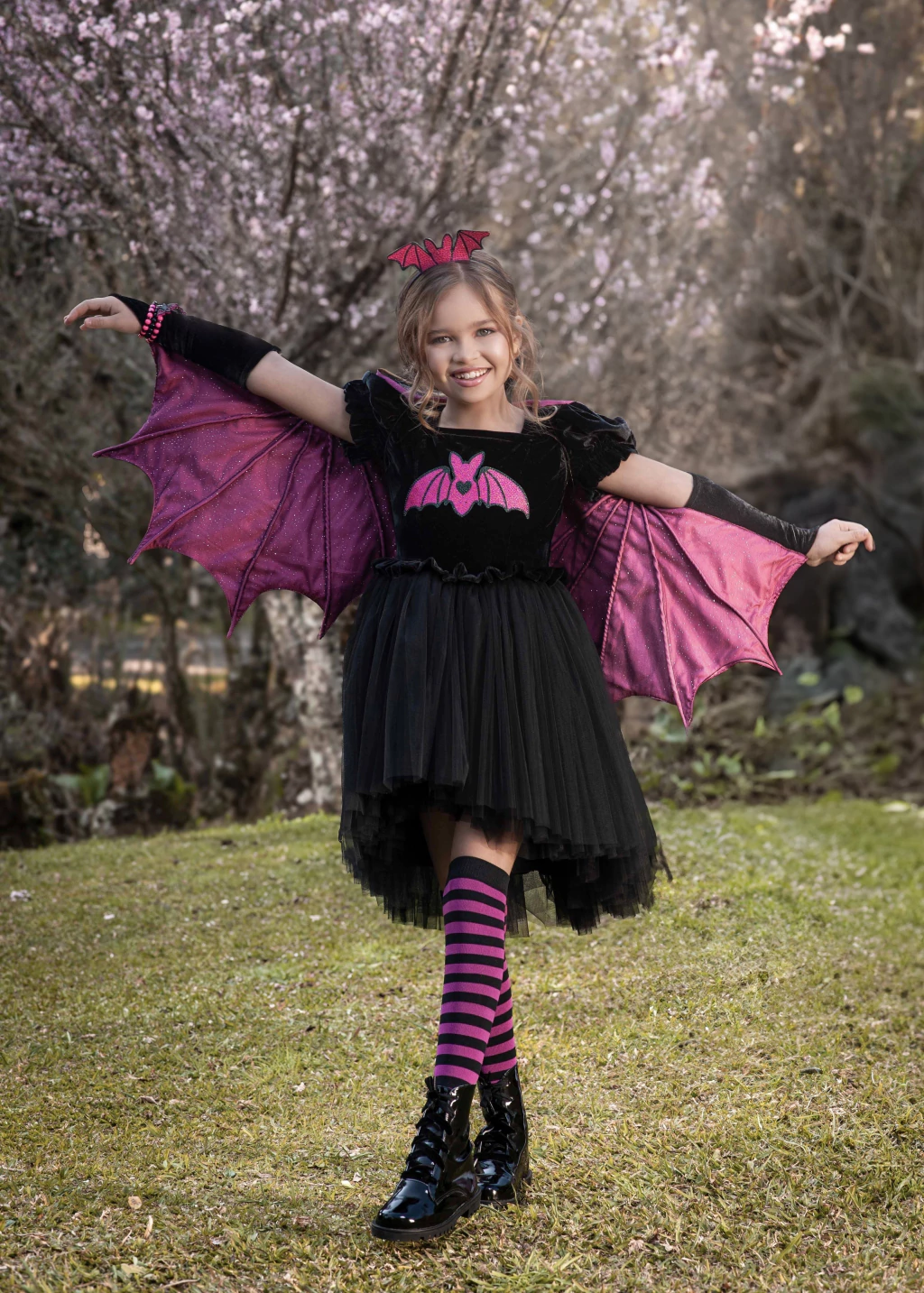 Vestido Morcega Vampira - Fantasia Halloween