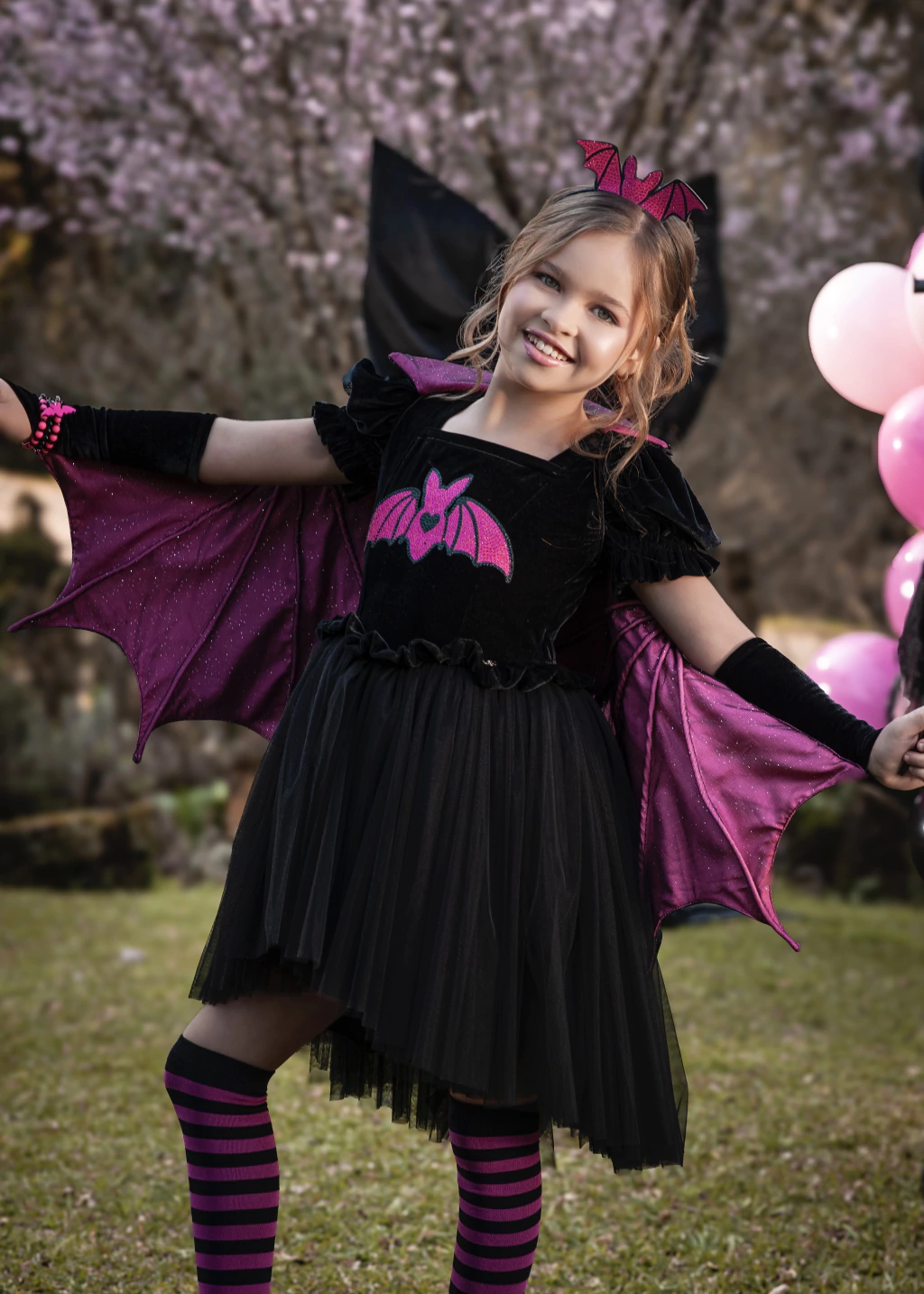 Vestido Morcega Vampira - Fantasia Halloween