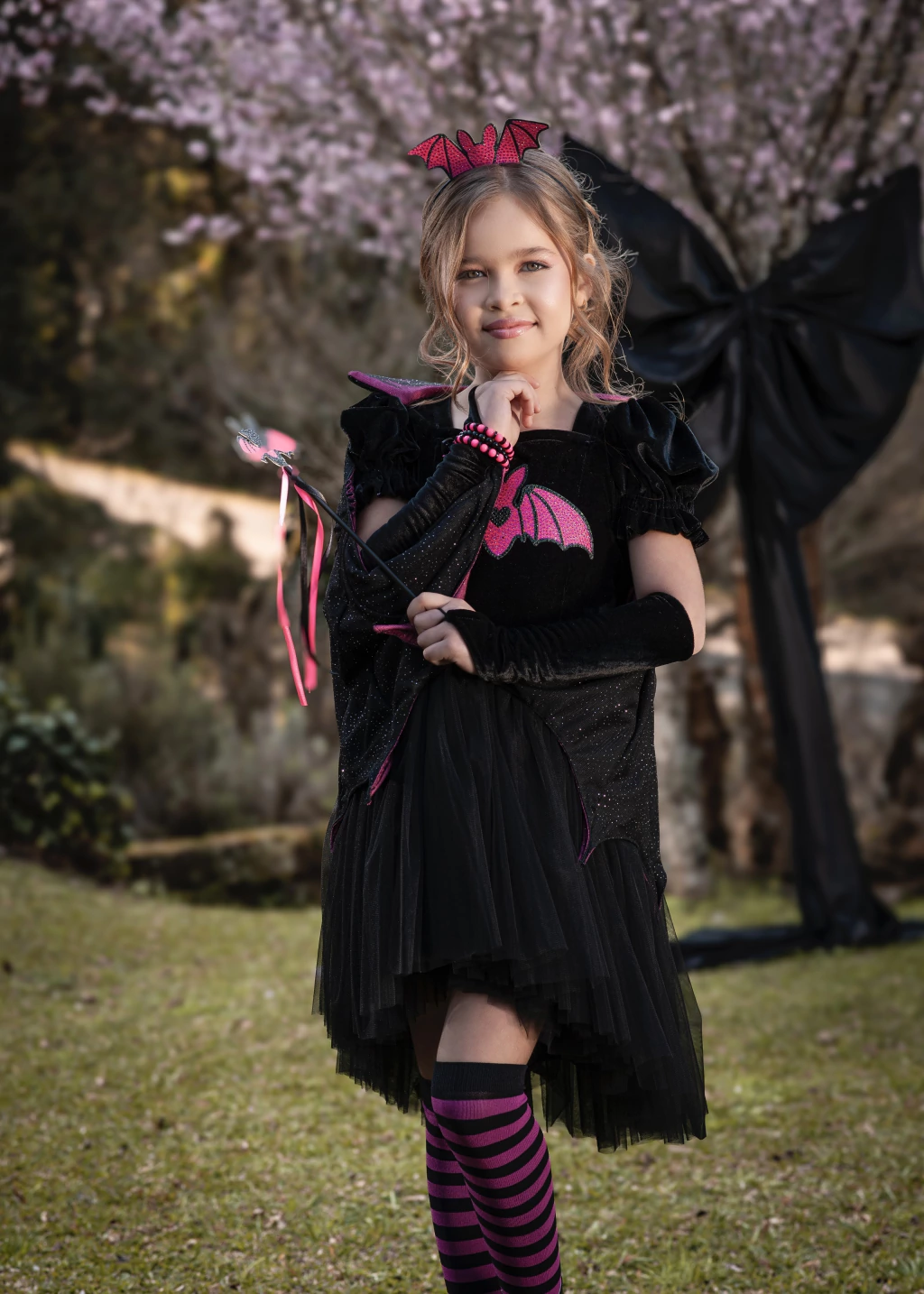 Vestido Morcega Vampira - Fantasia Halloween