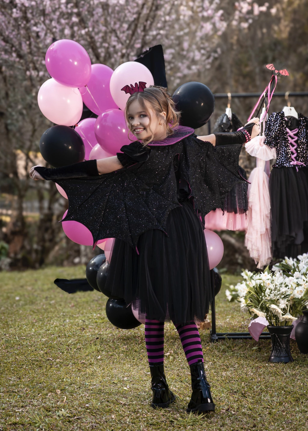 Vestido Morcega Vampira - Fantasia Halloween
