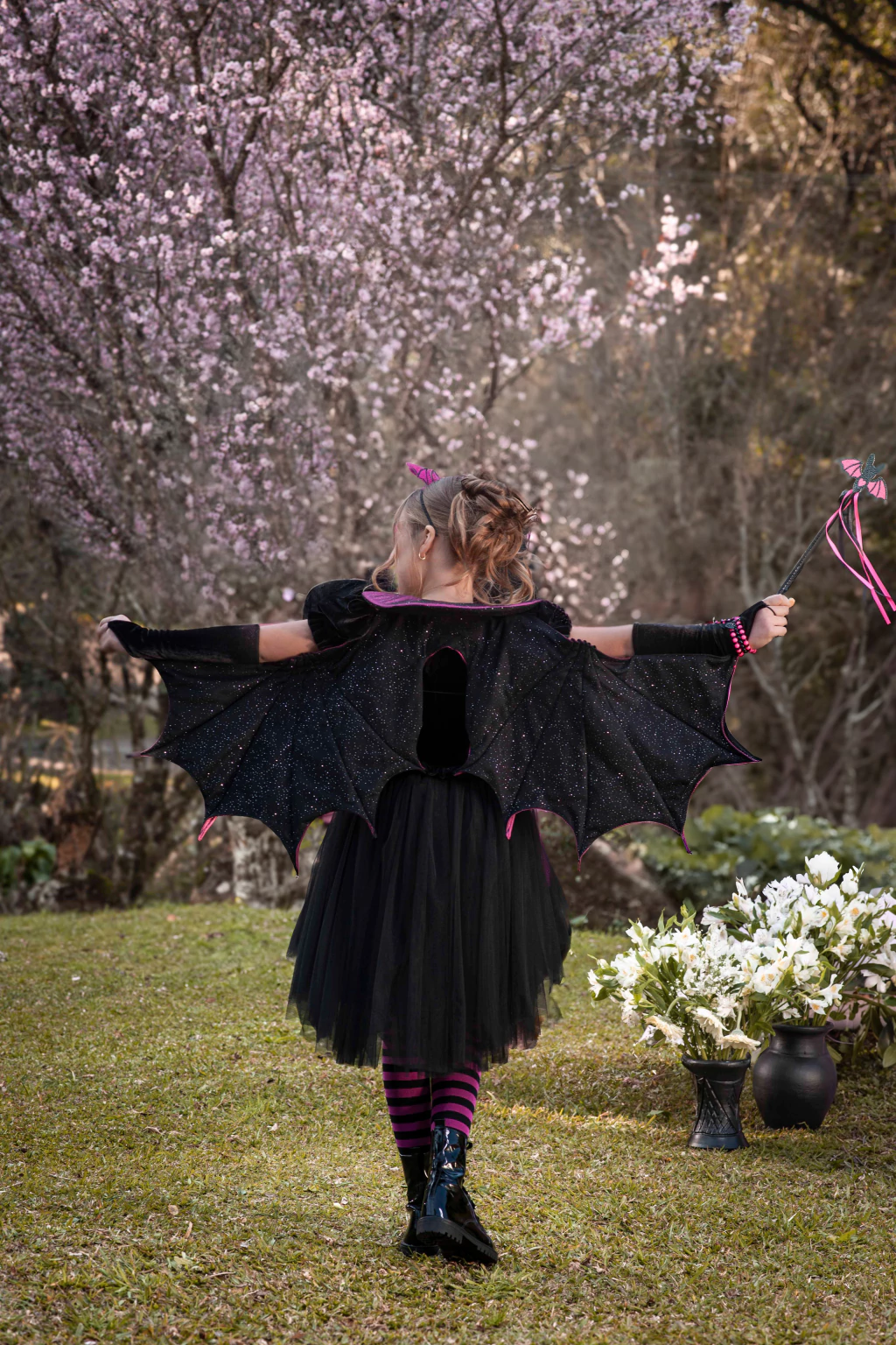 Vestido Morcega Vampira - Fantasia Halloween