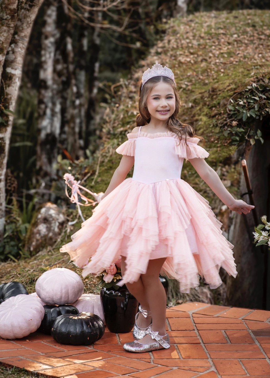 Vestido Princesa Brilhante Rosa