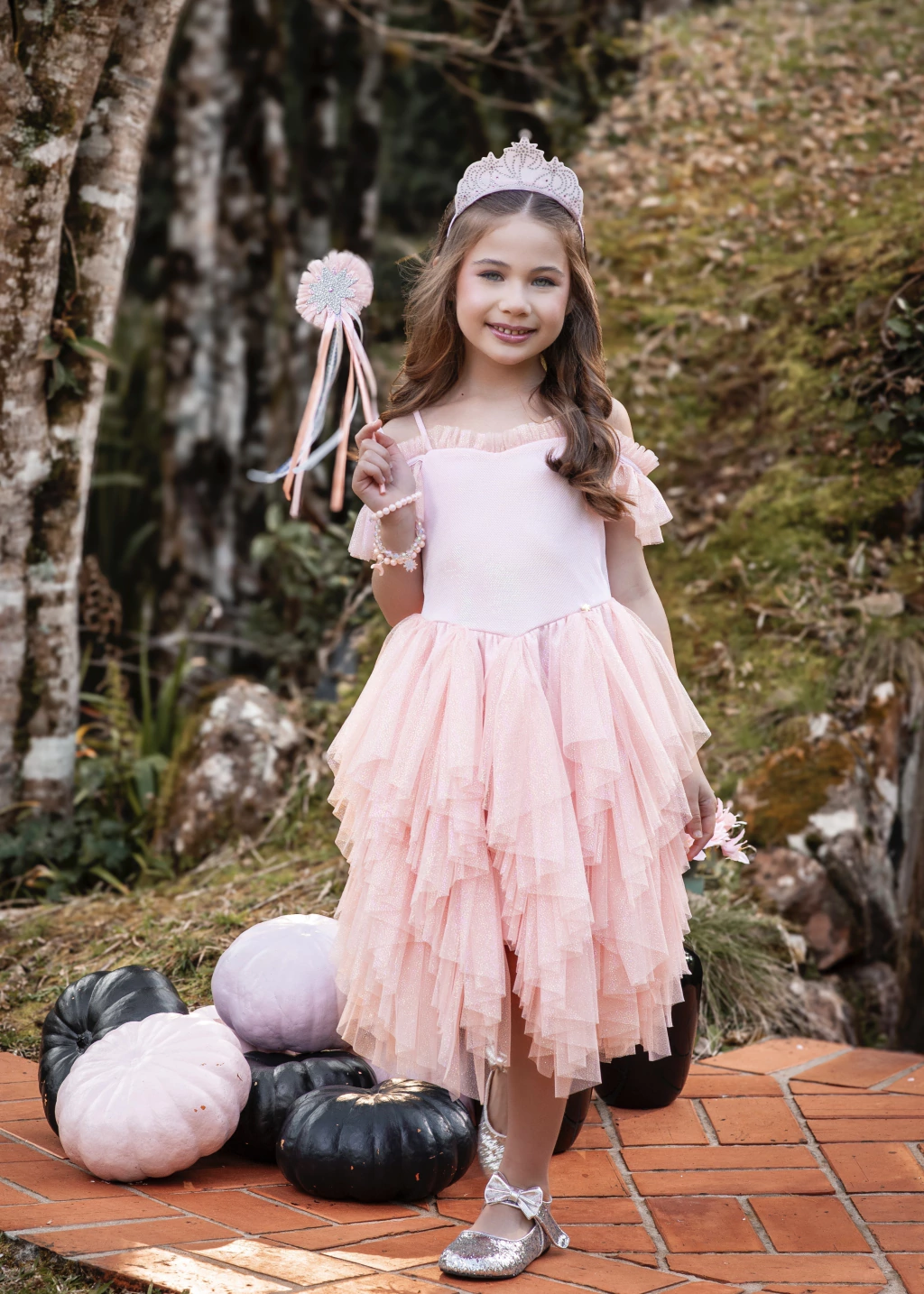 Vestido Princesa Brilhante Rosa