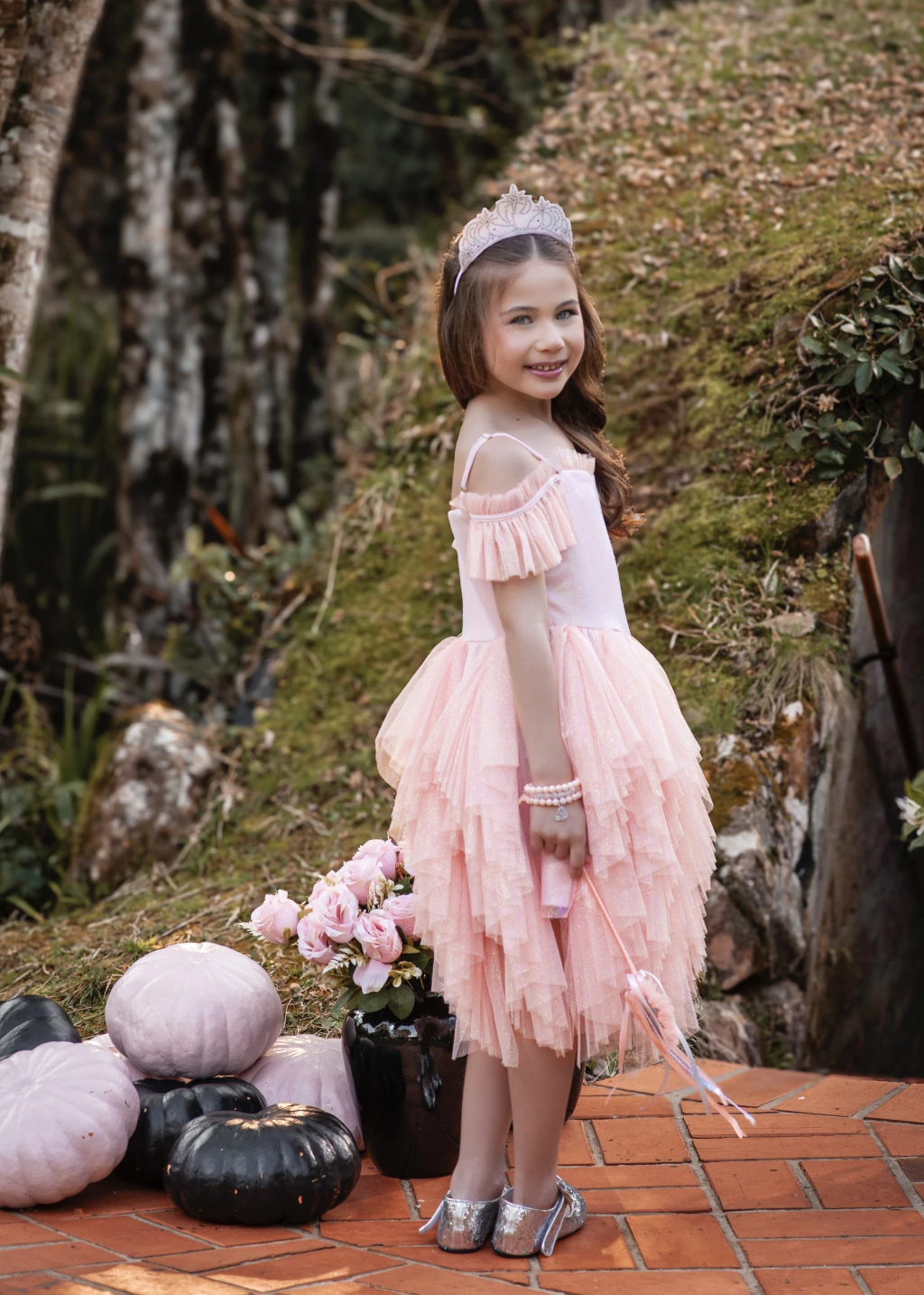 Vestido Princesa Brilhante Rosa