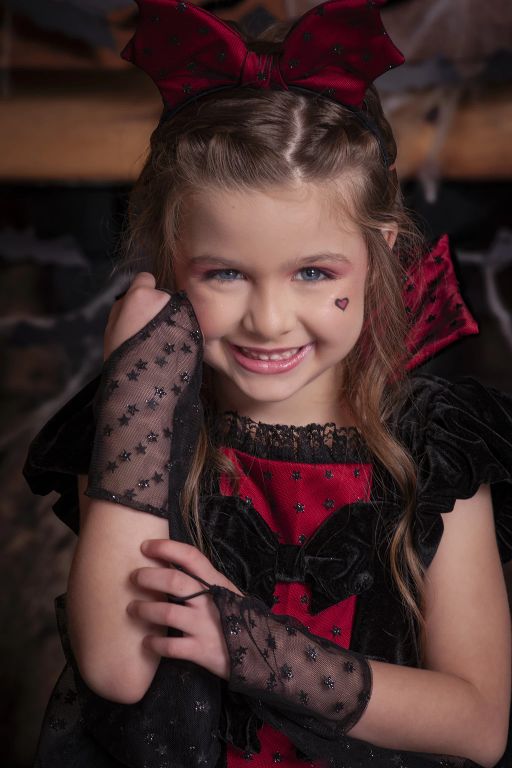 Vestido Vampira Luxo (com asas) - Fantasia Halloween