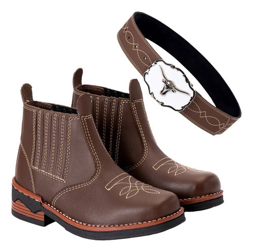 Botina Infantil Unissex + cinto Country Rodeio (21 ao 34)