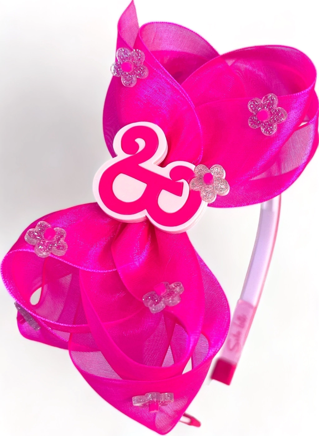 Tiara Laço Pink Florzinhas