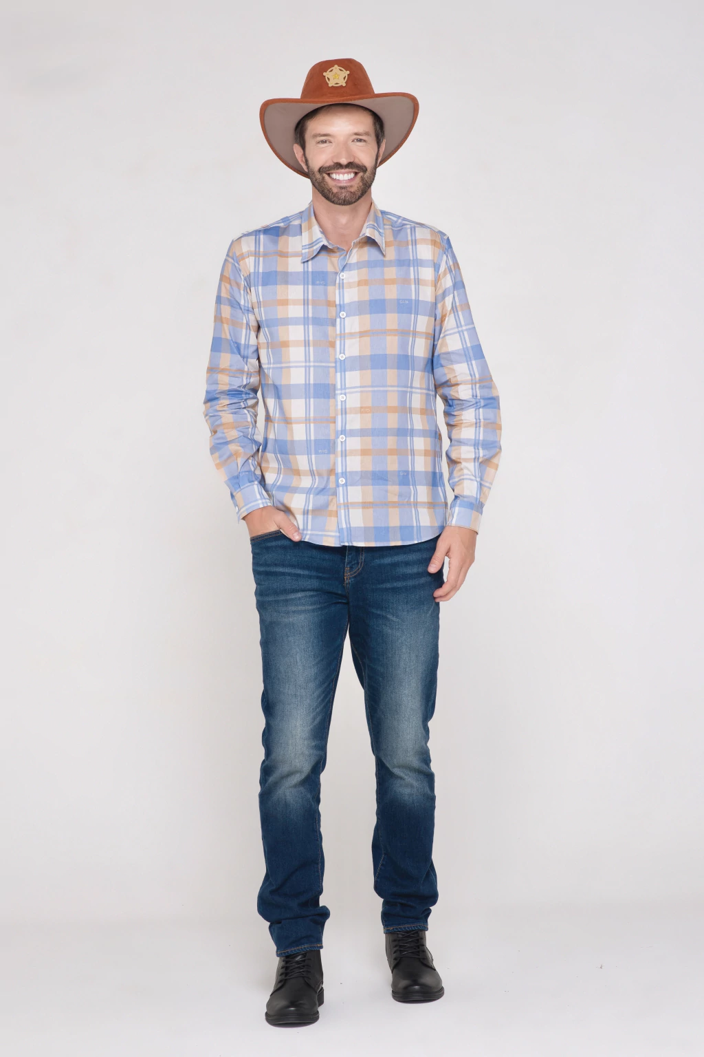 Camisa Fazendeiro Cowboy - Adulto
