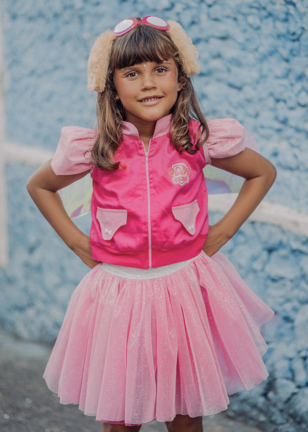 Fantasia Aviadora Rosa (Saia + Colete)