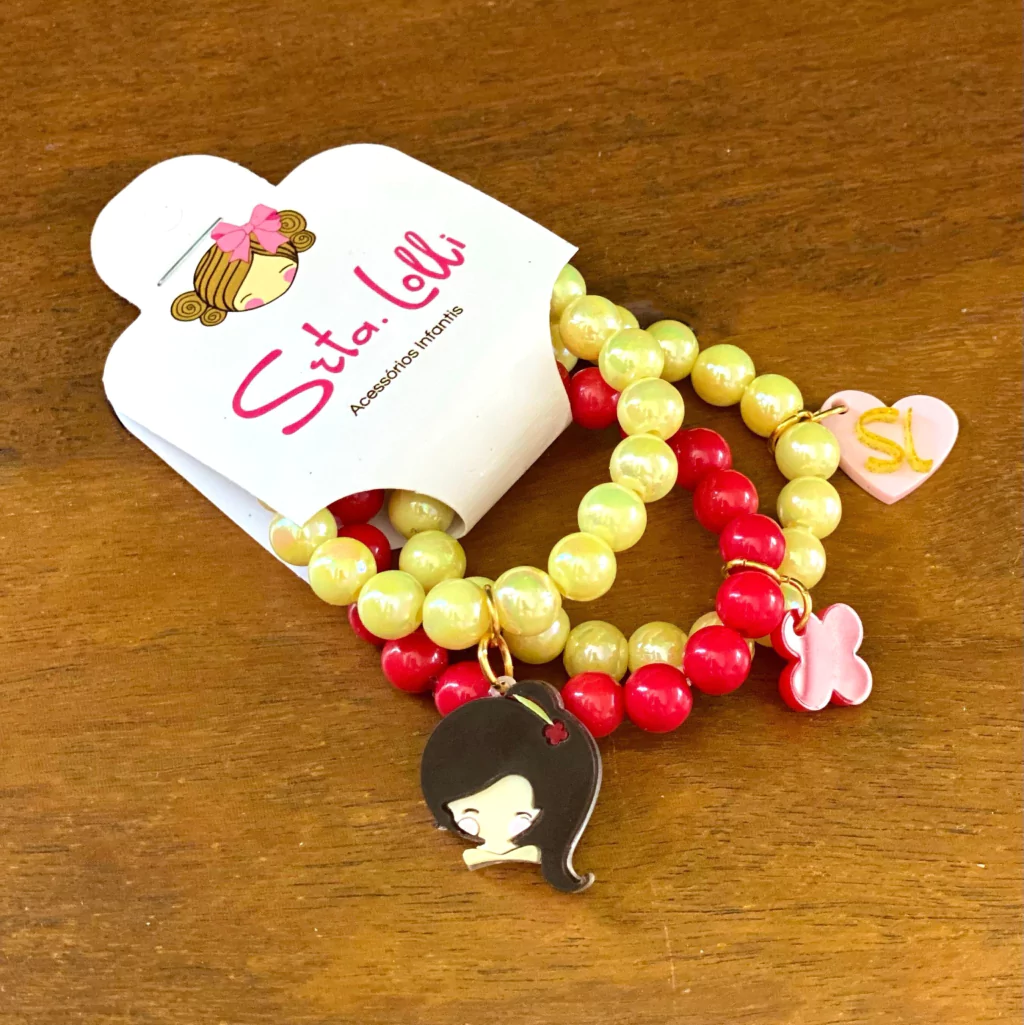 Kit Pulseiras Princesa Amarela Encantada