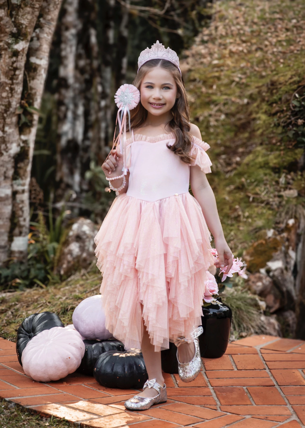 Vestido Princesa Brilhante Rosa
