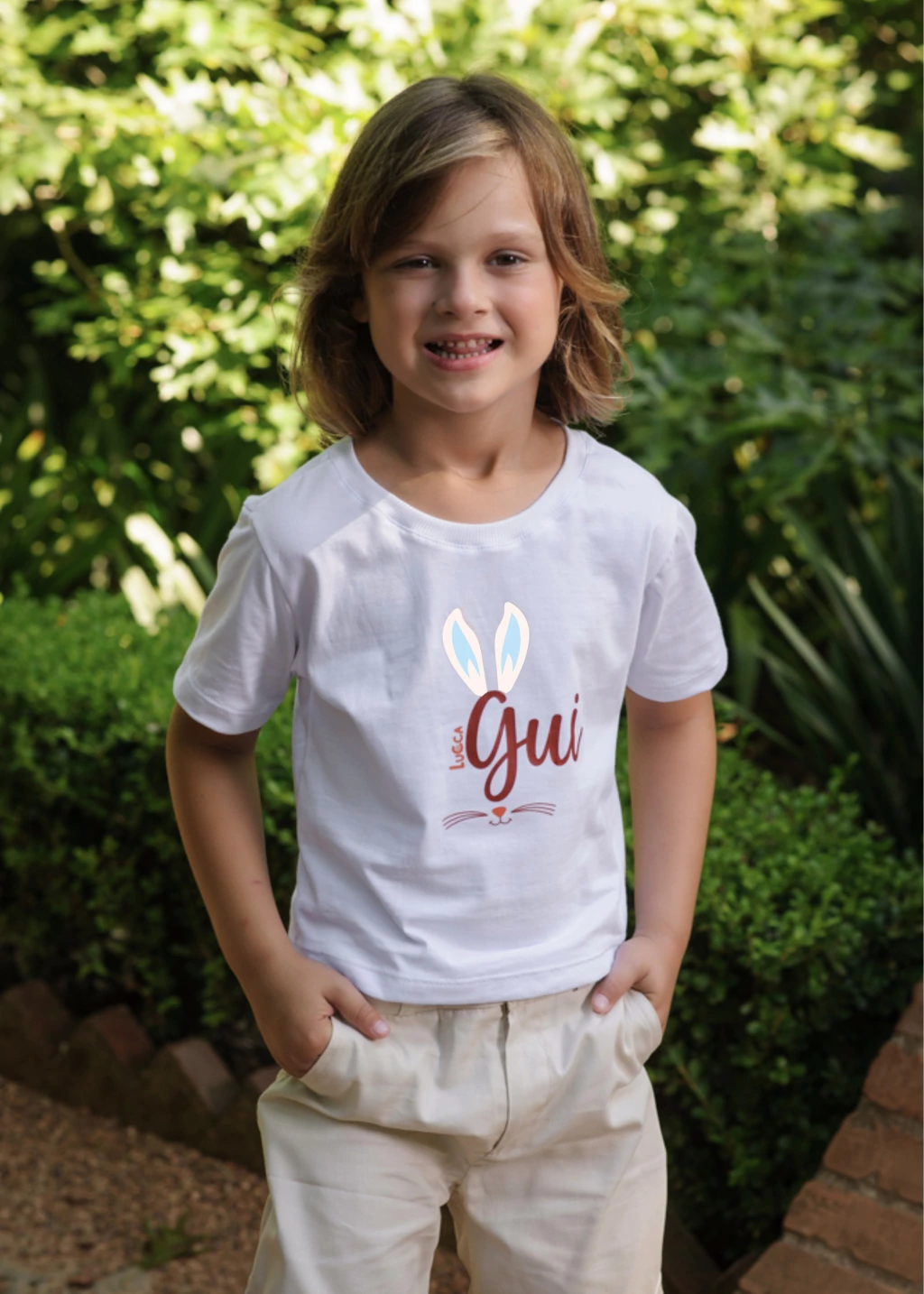Blusa Nome Personalizado de Páscoa (menino)