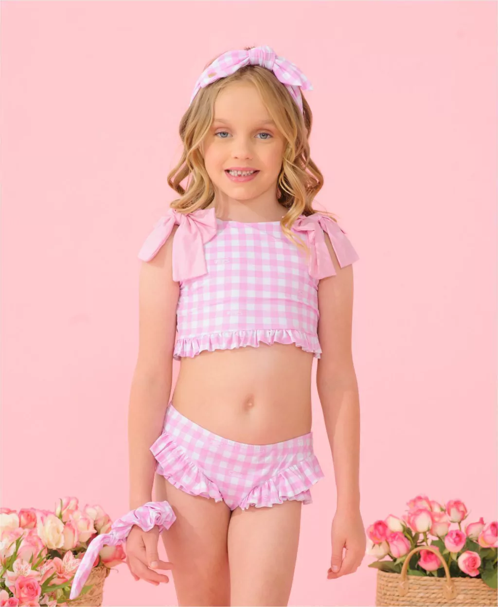Conjunto Biquíni Xadrez Pink