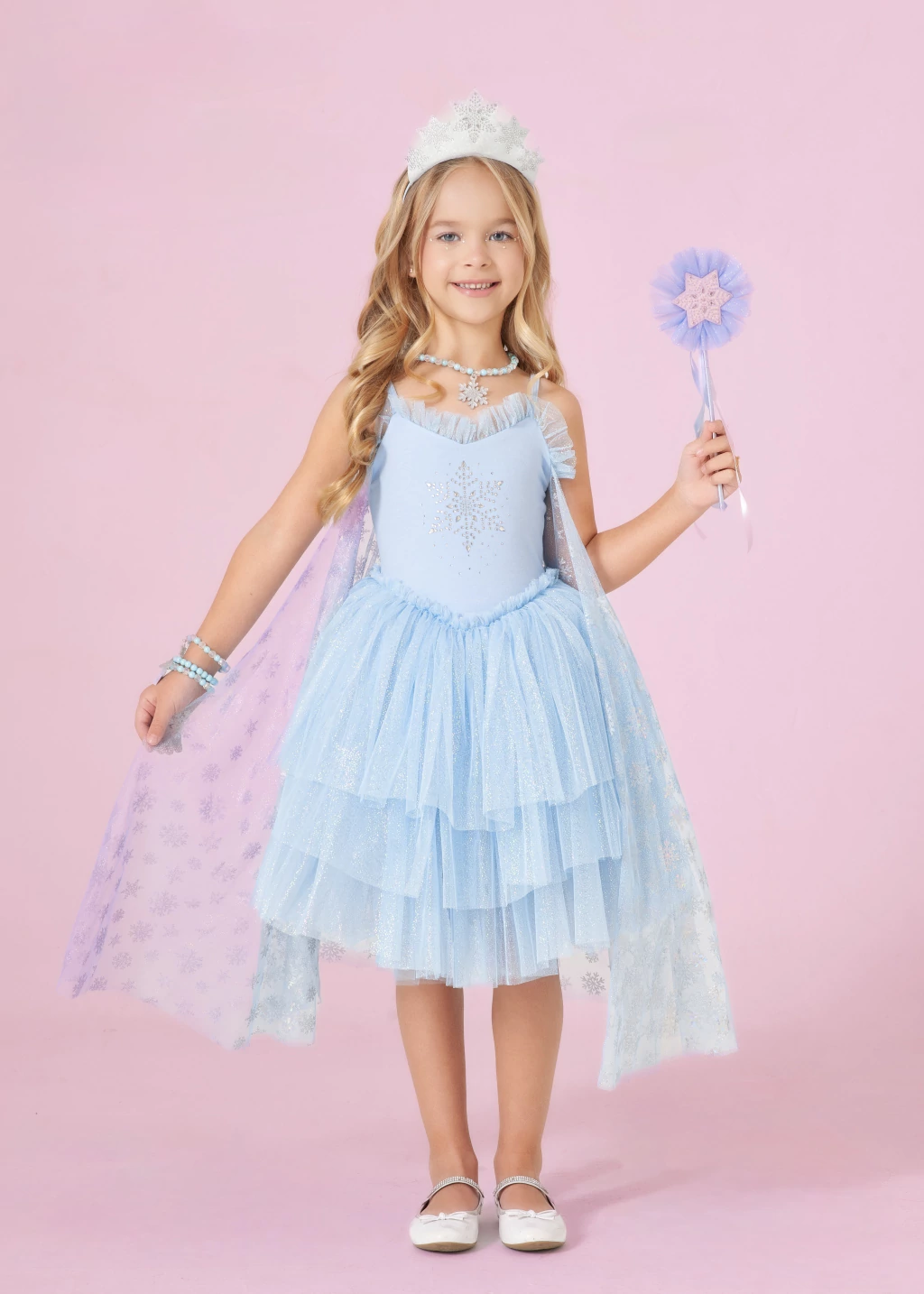 Fantasia Princesa do Gelo com Capa (vestido)