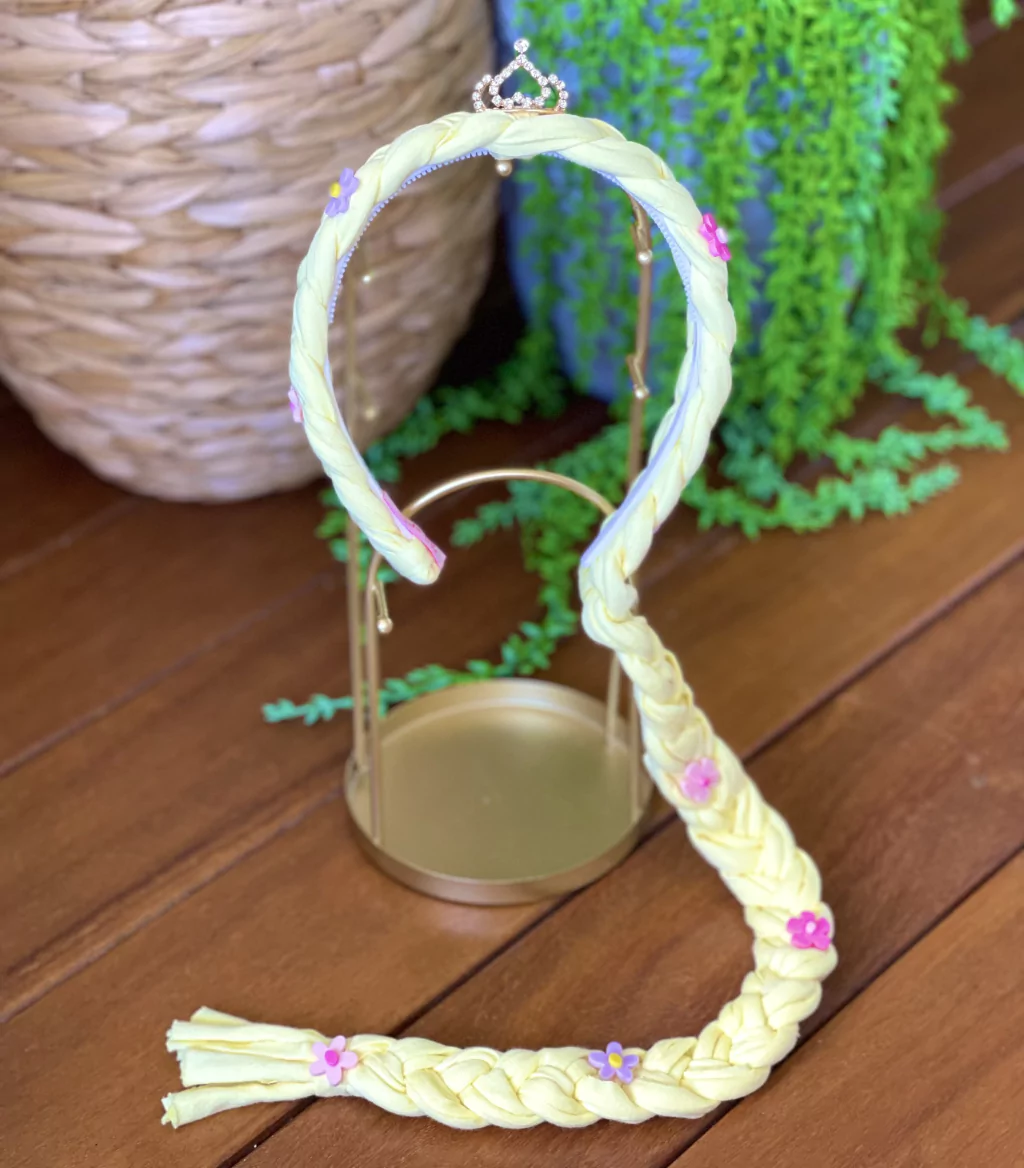 Tiara Trança Princesa Trança Dourada